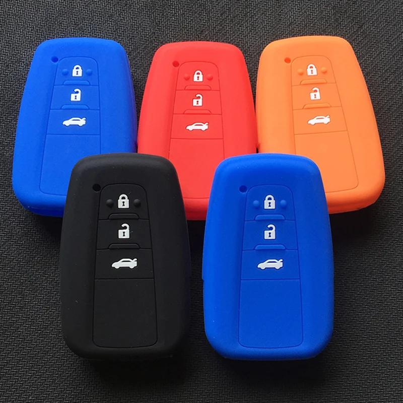 silicone car key cover case for toyota Camry new Prado Avalon Remote Fob Cover 3 Button 2017 2018 2019