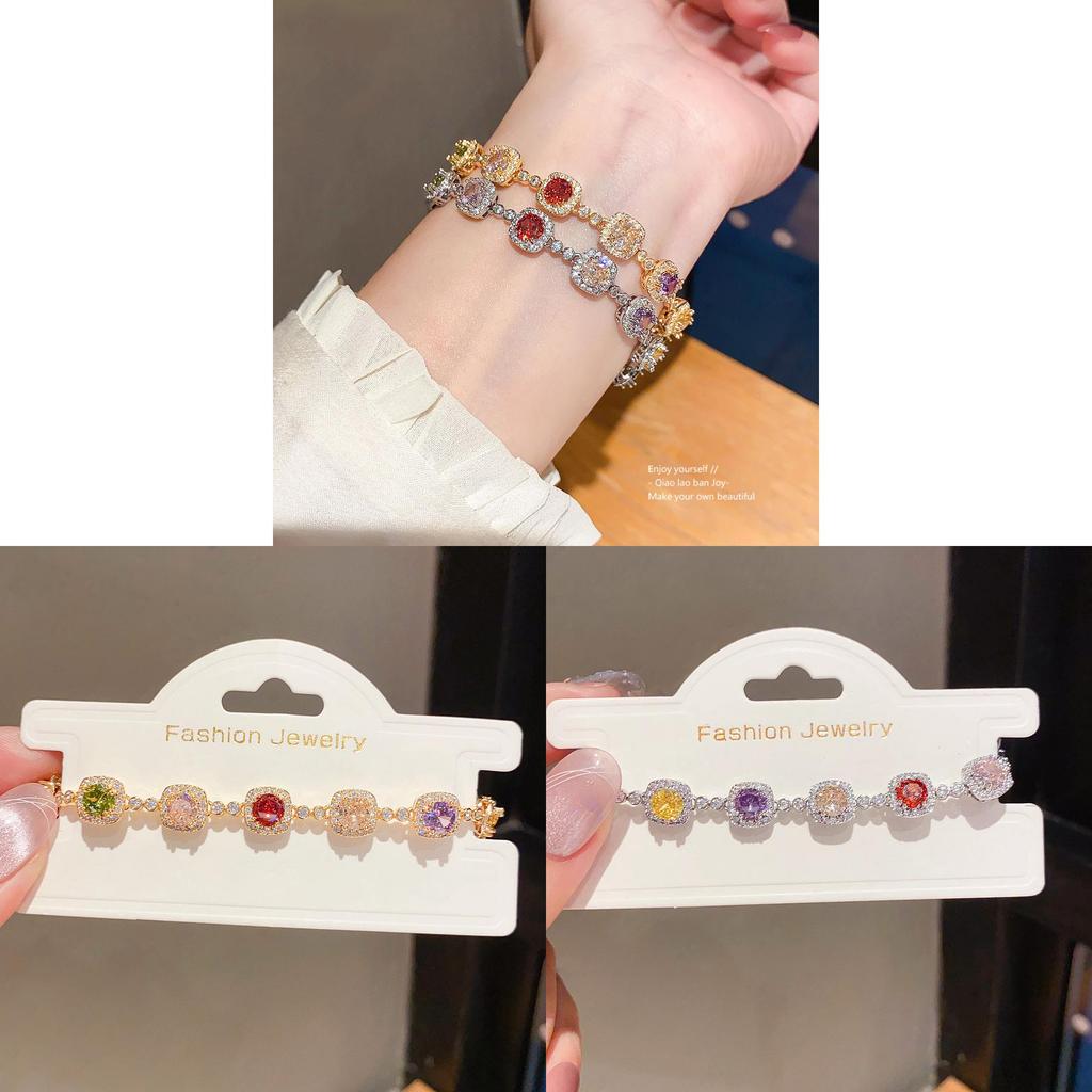 Vintage Geometric Cubic Zirconia Gold Plated Bracelet For Women Gift Ideas