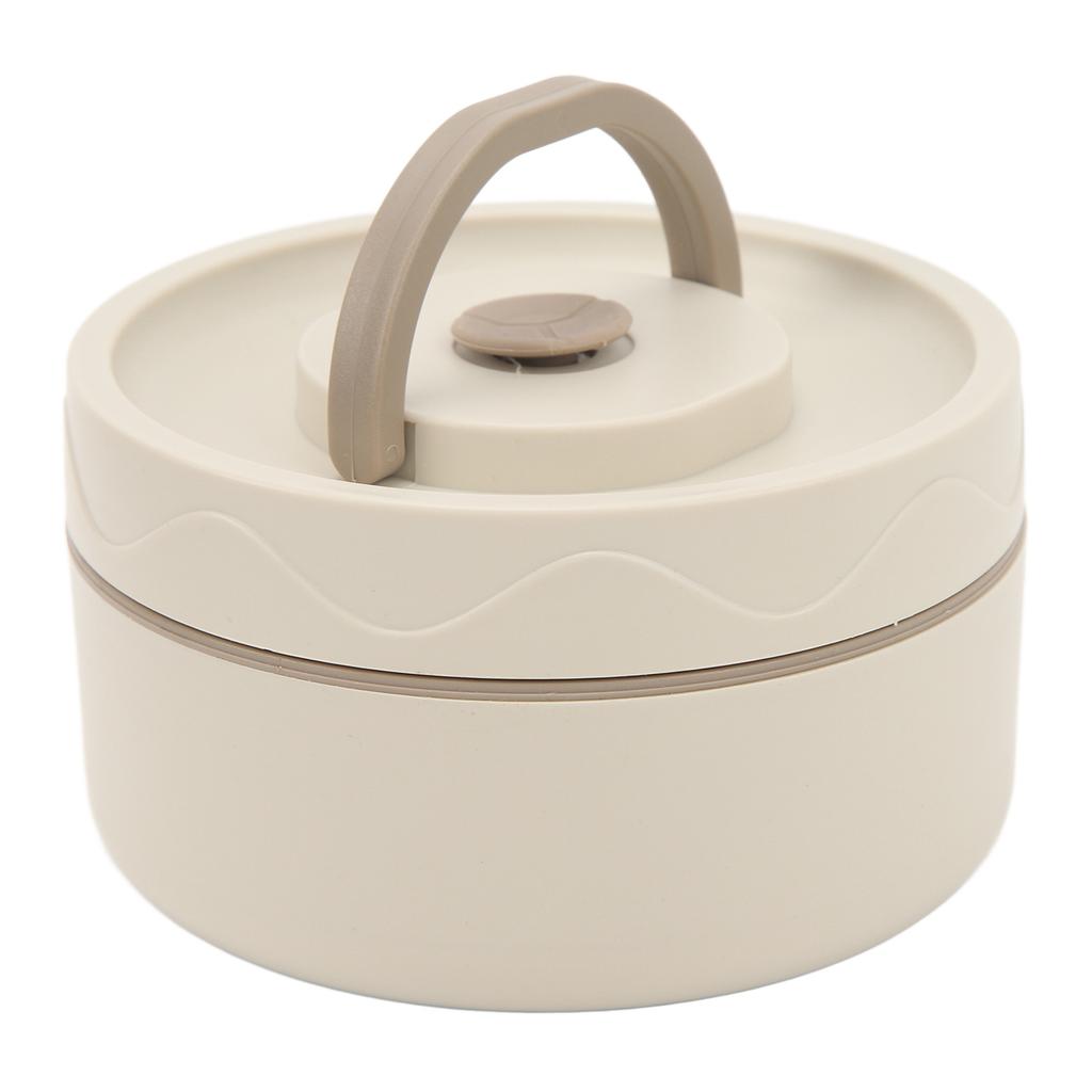 Thermal Cooking Pot 440ml 304 Stainless Steel Double Layer Portable Round Shape Thermal Lunch Container