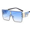 2024 Newest High Fashion Custom Logo Men Women Uv400 Gafas De Sol One-Piece Huge Square Frame Sunglasses