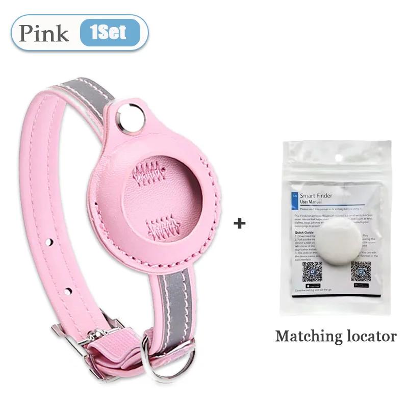 Pet GPS Tracker Leather Pet Adjustable Collars for Apple Airtag Location Tracker Dog Cat Anti-lost Reflective Protection Case