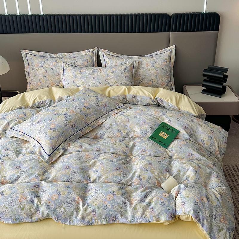 Colorful Flowers Duvet Cover Set Garden Style Quilt Cover 100% Cotton High Quality Queen King Size Bedding Set for Girls Woman