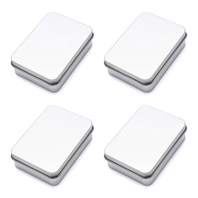 Metal Rectangular Empty Tins Simple Elegant Storage Box Home Desktop Organizers Small Tins Rectangular Tin Organizers