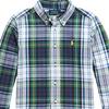 Polo Ralph Lauren Shirt Kids Plaid Logo Embroidery Button-Down Long Sleeve Kids Tops Blue 323952201-002