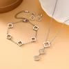 Set di 3 pezzi di orecchini, collana e bracciale versatili e alla moda a forma di quadrifoglio con diamanti, il miglior regalo di compleanno, regalo di San Valentino