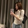 Pure Desire Wind White Jk Waist Shirt Women Long Sleeve Spice Girls Uniform Blouse Basic Slim Short Tops Autumn Plus Size