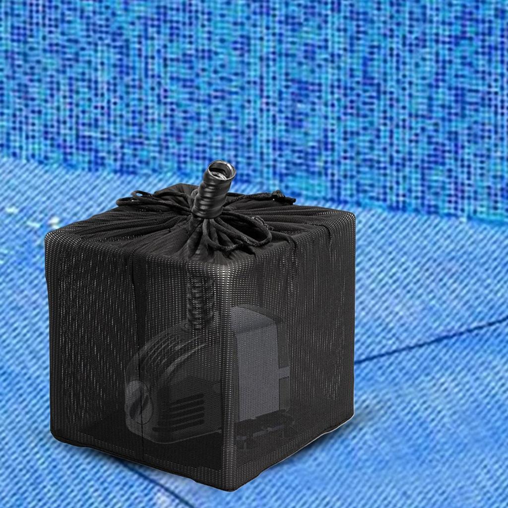 Siatkowa torba na pompę do oczka wodnego Filtr siatkowy Pokrywa zapobiegająca zatykaniu ze sznurkiem Drobna siatka do ogrodu akwarium fontanny na zewnątrz podwórko