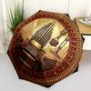 Golden Organ Symphony Pattern Umbrella, Portable and Foldable Design, 8 Ribs, a Casual Accessory for Halloween, Christmas, and Birthday Gifts.