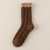 Mink Velvet Socks Medium Tube Socks Season Velvet Thickened Warm Maillard Retro Twist Color Matching Stockings