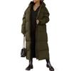 Cappotto invernale da donna in piumino spesso, ampio, in cotone, lungo sopra il ginocchio