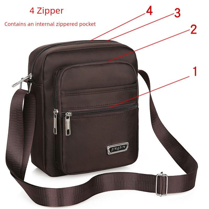 

Men s Bag Casual Shoulder Bag Oxford Cloth Small Backpack Men s Bag Casual Crossbody Bag Canvas Bag Satchel Business Trendy [Four pull Basics] +[YZ3519 dark brown]]