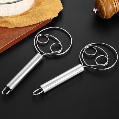 Handheld Stainless Steel Dough Whisk Anti-stick Egg Beater Bakeware Dough Mixer Stick  Pastry