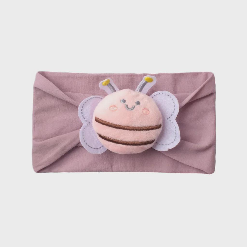 New Baby Nylon Headband: Solid Color Bee Design for Cute Girls