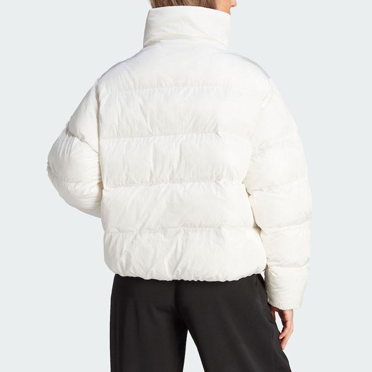 adidas Originals Trefoil Vegane Pufferjacke mit Stehkragen und langen Ärmeln Damen Oberbekleidung Weiß IJ8236