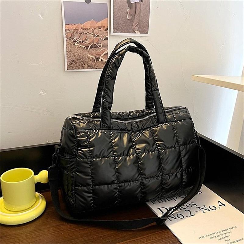 Large Capacity Women's Bag Lightweight Space Cotton Shoulder Crossbody Bag European American Down Bag For Women