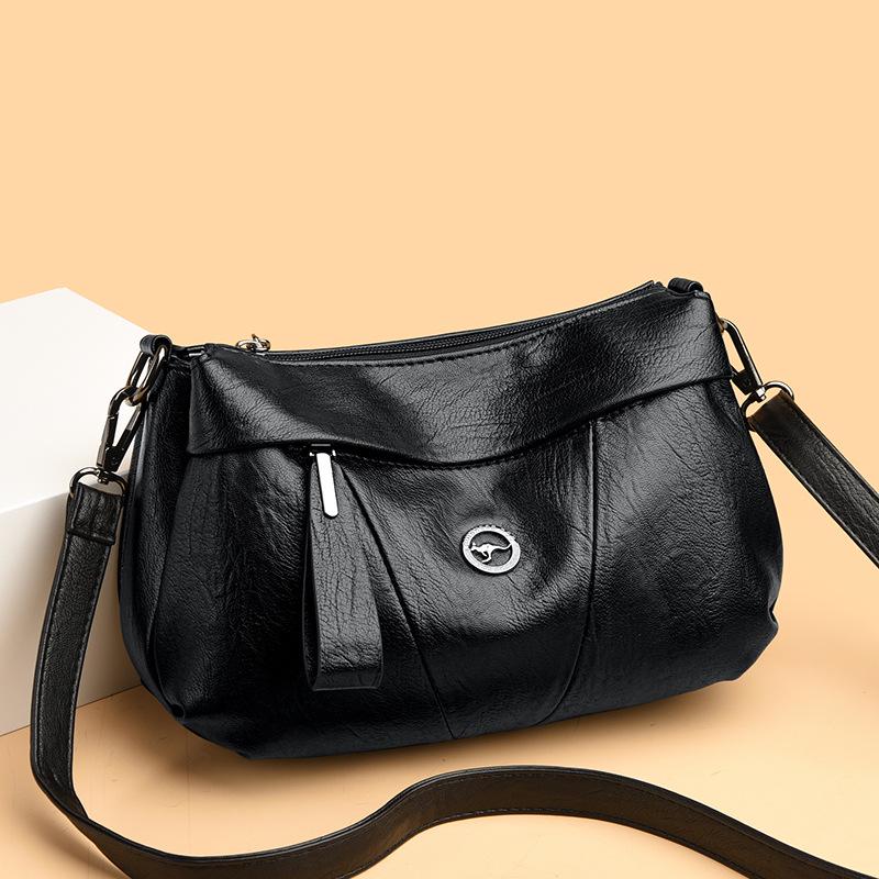 

Elegant Three-Layer Boston Bag: Versatile Crossbody and Shoulder Bag for Women чёрный