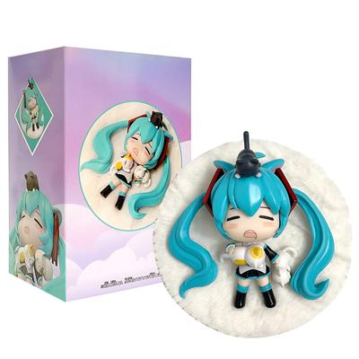 In Stock Anime Hatsune Miku Q Version Handmade Sleeping Action Figures Pvc Model Decoration Animation Fashion Play Holiday Gifts