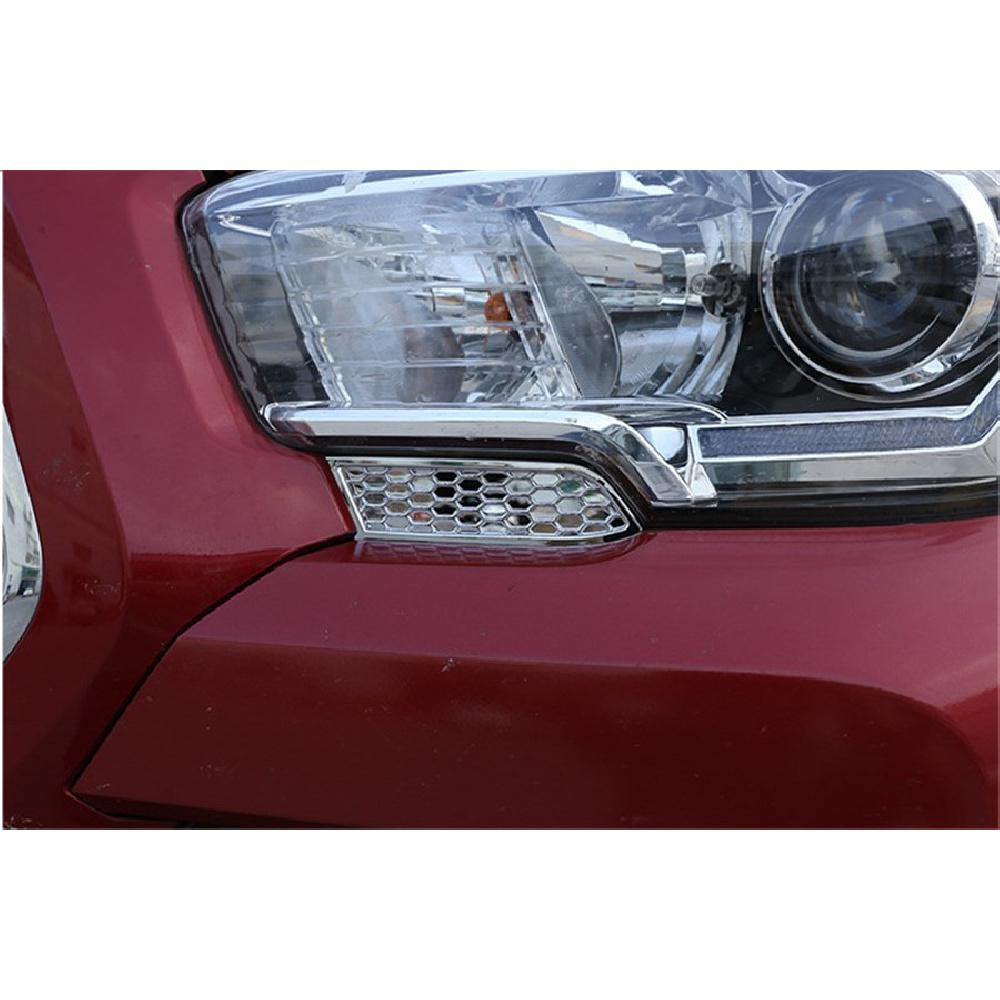 2 Pcs Chrome Plastic Front Headlight Cover Trim For Toyota Tacoma N300 2016-2020