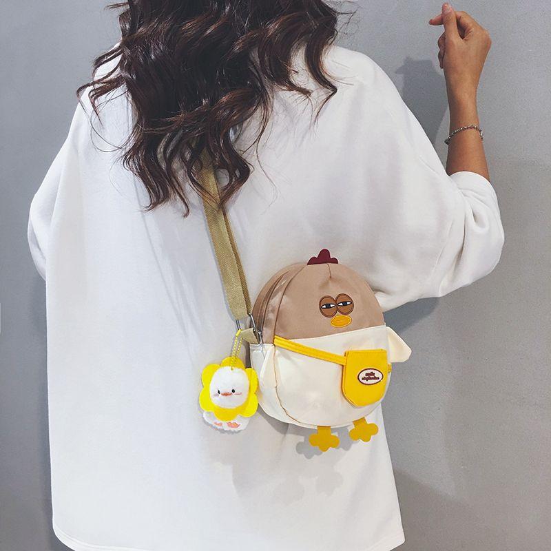 

Милая мини-холщовая сумка женская 2025 Осень Новое поступление Повседневный нишевый стиль Сумка для мобильного телефона Детская мультяшная сумка-мессенджер