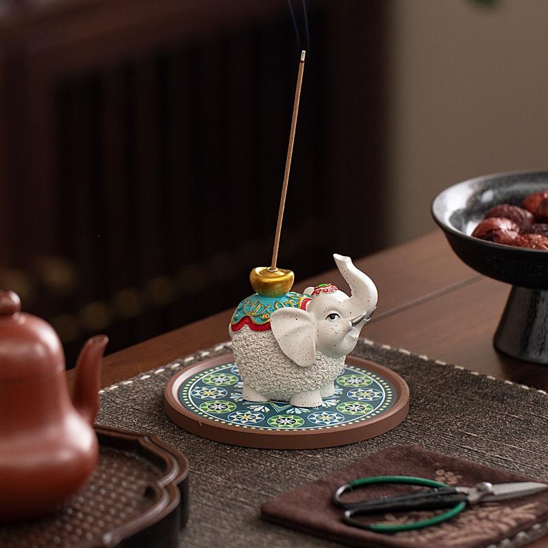 1 Stück Elefant Räuchereinsatz Ornament Haus Innenbereich Räucherwerk Teetisch Teeritual Räucherbrenner Chinesisches Tablett Dekoration
