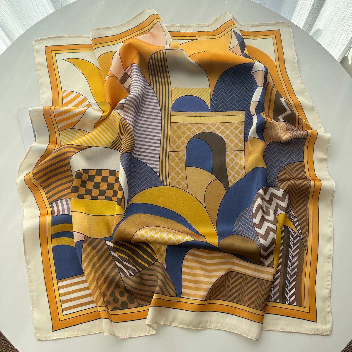 

Women Square Scarf Silk Imitation Print Neckerchief Bandana Lady Shawl Scarves Wrap Head Hair Band Ties