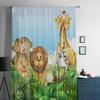 Wild Animals In Forest Sheer Curtains For Living Room Kids Bedroom Tulle Curtains Kitchen Window Treatment Drapes