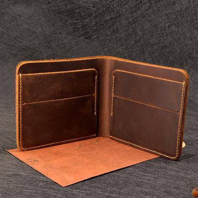 Portofele bărbați din piele de cal nebun Poșetă mică retro lucrată manual Top din piele de vacă Portofel de designer de brand pentru bărbați