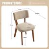 Modern Mid-Century Style Dining Chair Set of 2, Solid Wood Legs Fabric Padded Seat for Kitchen, Dining Room or Office (Khaki-colored Linen Fabric)