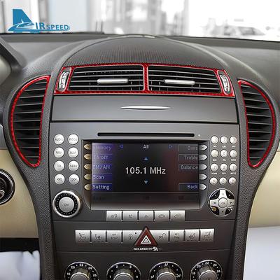 For Mercedes Benz SLK R171 2004 2005 2006 2007 2008 2009 2010 Central Air Outlet Real Soft Carbon Fiber Trim Sticker Accessories