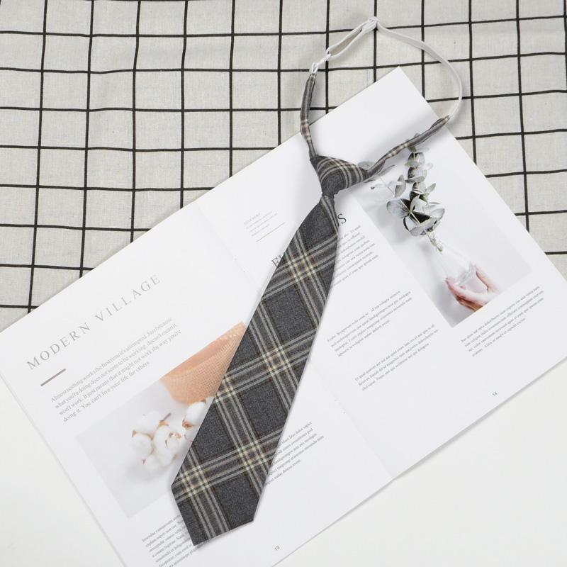 Childrens Tie With Solid Color Striped Check Pattern Polyester For School Uniforms