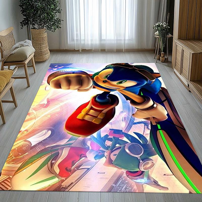 

Retro S-Sonic Cartoon Games Living Room Non-Slip Area Rug Soft Carpet for Bedroom Kids Playroom Sofa,Home Decor Doormat Gift 40x60cm