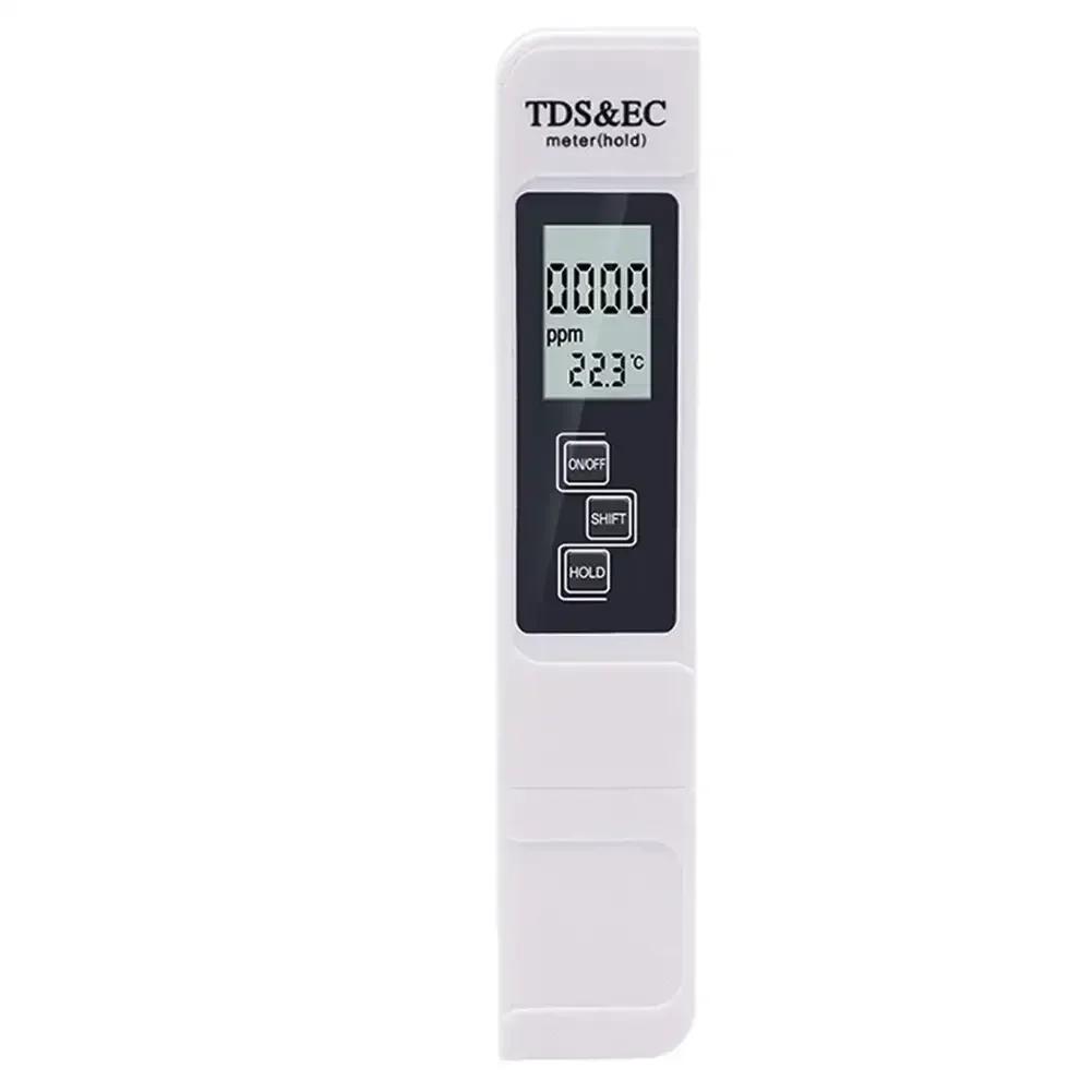

TDS измеритель цифровой тестер качества воды тестер 0-9990PPM TDS&EC ЖК-дисплей чистота воды температура PPM аквариумный фильтр белый