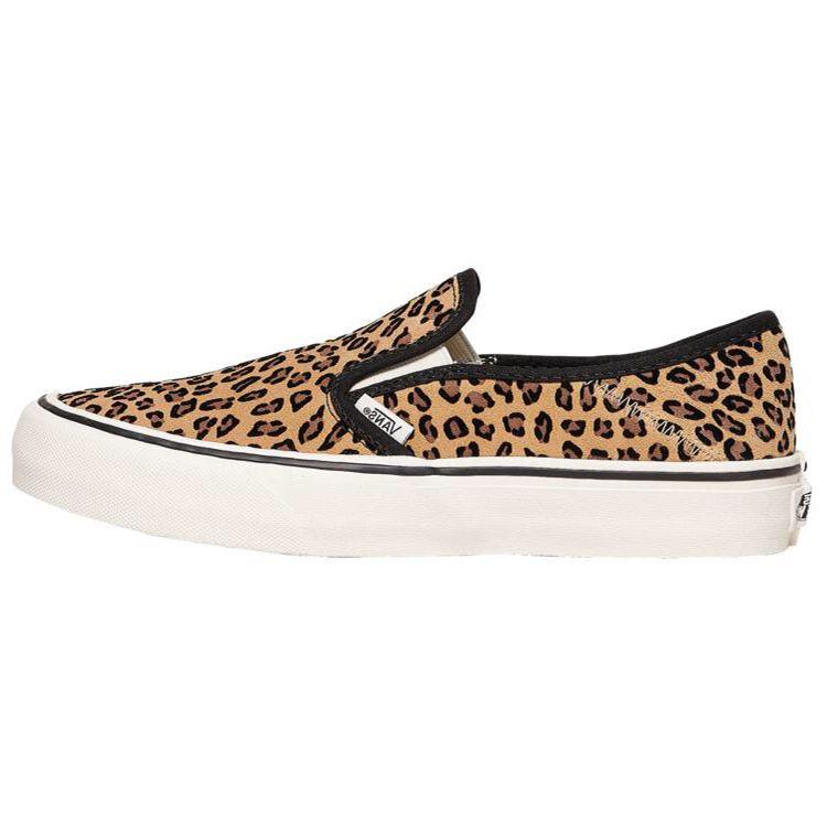 Vans Slip-On Casual Low-Top Skate Shoes Unisex Sneakers Brown Leopard-Print VN0A3MVD2FP