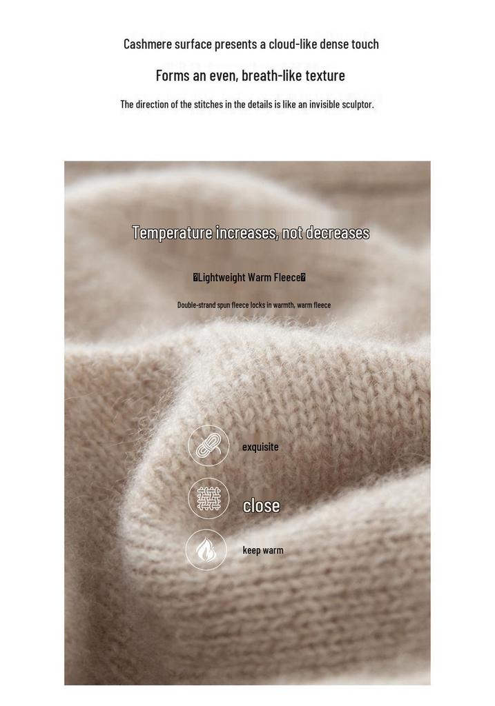 Women's Thickened V-Neck Cashmere Raglan Sweater - Loose Knit Two-Strand Base Layer for Autumn/Winter