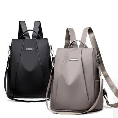 2021 Women Waterproof Solid Oxford Cloth Travel Backpack Nylon Anti-theft Shoulder Rucksack School Bags Outdoor Bag