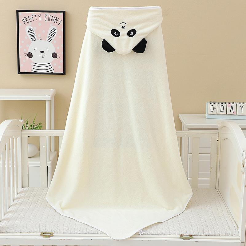 Baby Children Bath Towels Newborn Quilt Bag Towel Bag Quilt Coral Fleece Wrap Towel Embroidered Blanket Animal Eye Closed Hooded Cape