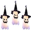 Tree Flashing LED Indoor Outdoor Hanging Light Witch Hat Halloween Decoration Glowing Ghost