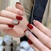 Red French Chic Glitter Nail Art Gel Polish: Whitening Press-on Versatile Nails