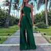 Damen Farbe Lässiges Oberteil und Hose Mode Zweiteiliges Set