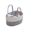Original White Portable Cotton Rope Woven Hand Basket Baby Diaper Basket Tassel Storage Box Removable Storage Basket