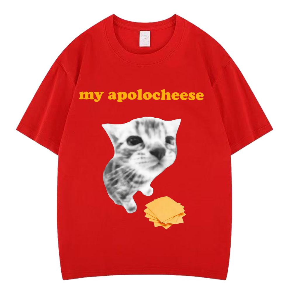 My Apolocheese Funny Cat Meme T Shirt Mens Womens Harajuku TShirts Summer Cotton Fashion Casual Oversized TShirts Streetwear S