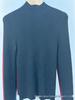Machine Washable Metallic Thread Round Neck Sweater, Fine Spun Merino Wool, Half High Neck Base Layer