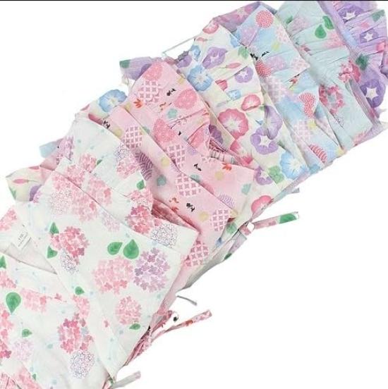 Kids Jinbei Summer Short Japanese Fireworks Evening [Dizoon] Girls' (Japanese Wear) Set, 100% Cotton, Sleeves, Shorts, Lightweight, Breathable,