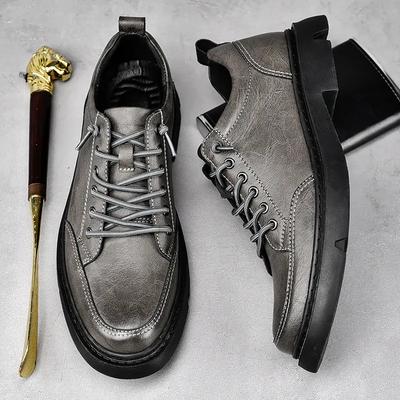 Men's Leather Shoes Derby Cowhide Fashion Casual Driving Shoes