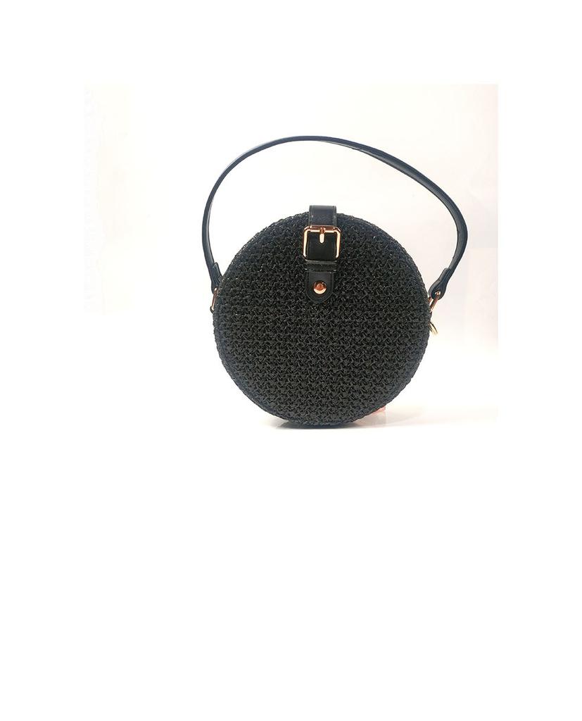 New Large Round Bag Women's Oblique Span Bag Large-capacity Straw Mat Bag Weaving Bag Women's Summer Temperament Versatile
