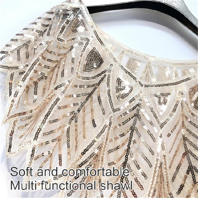 Sequins Flapper Shawl Costume Beadwork Accessories for 20s Theme Party