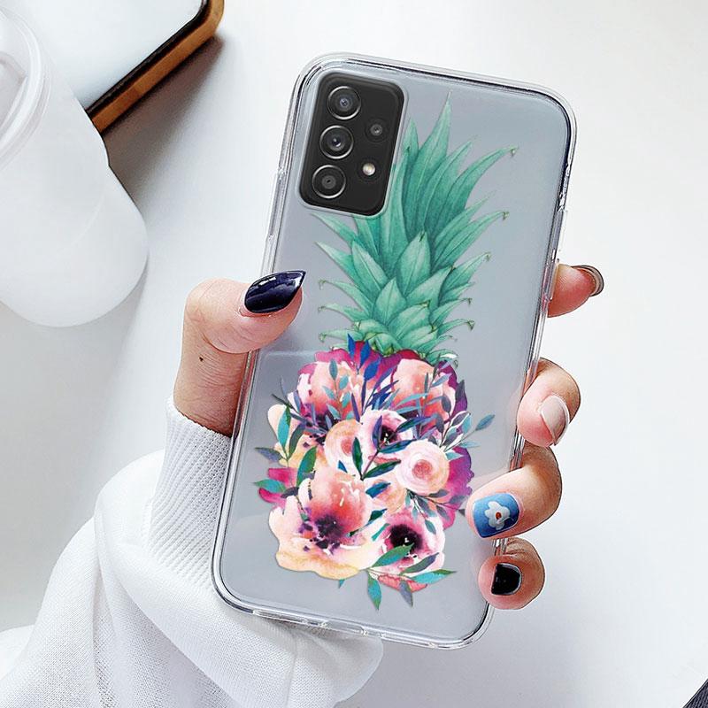 Phone Case For Samsung A52s A52 Floral Silicon Cover For Samsung Galaxy A52 Fundas Coque Transparent Soft Capas Flower TPU