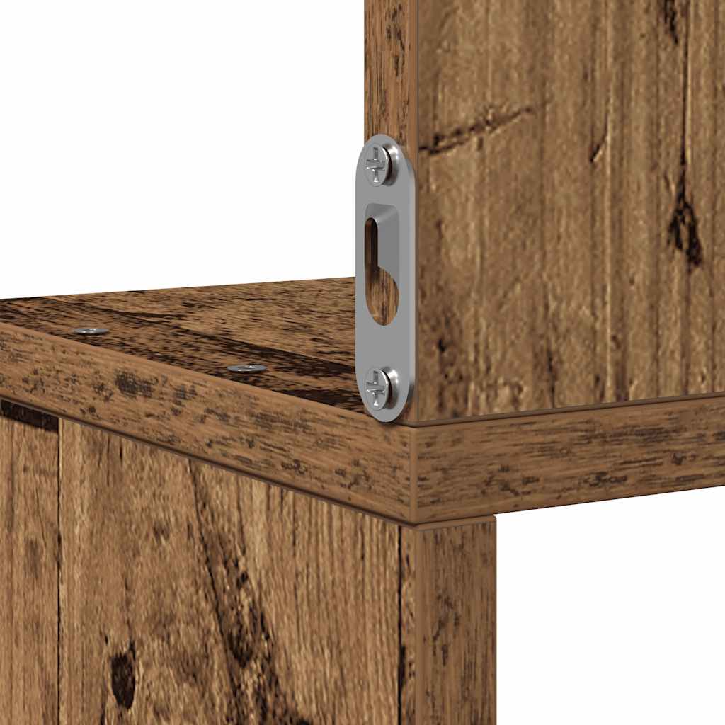 Creative design corner shelf, artistic wall mounted decorative storage rack, craft oak 20x20x127.5 cm material