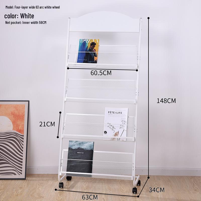 Floor Standing Magazine & Book Display Rack for Periodicals and Promotional Materials