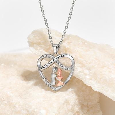 Infinite Love Mother and Daughter Together Eternal Symbol Gentle Wind Necklace